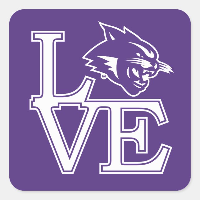 Abilene Christian University Love Square Sticker (Front)