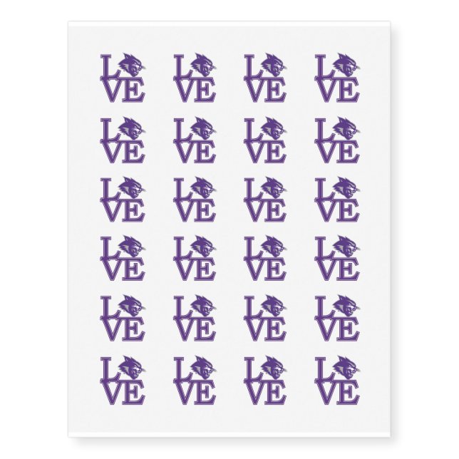 Abilene Christian University Love Temporary Tattoos (Front)