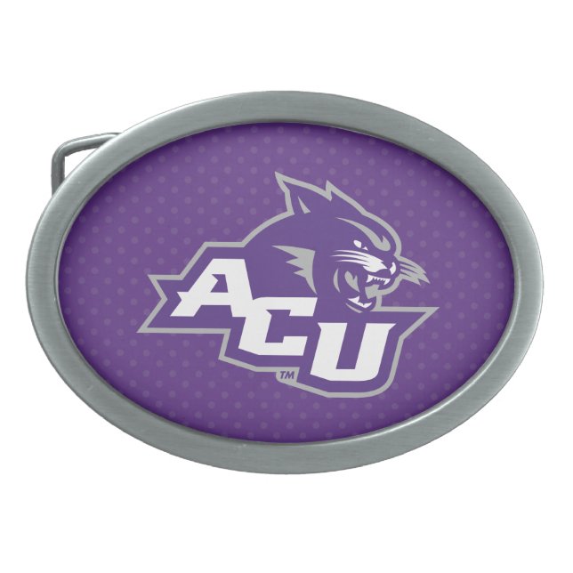 Abilene Christian University Polka Dot Pattern Belt Buckle (Front)