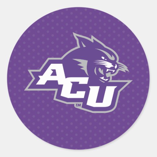 Abilene Christian University Polka Dot Pattern Classic Round Sticker