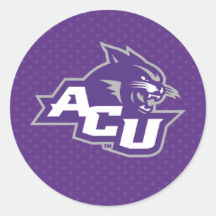 Abilene Christian University Polka Dot Pattern Classic Round Sticker
