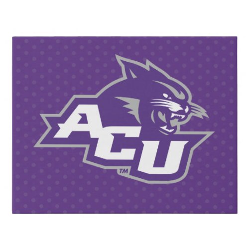 Abilene Christian University Polka Dot Pattern Faux Canvas Print