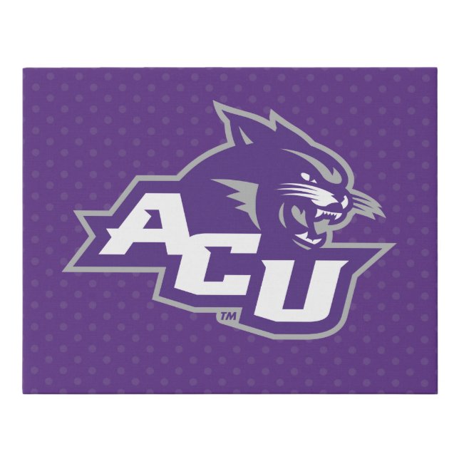 Abilene Christian University Polka Dot Pattern Faux Canvas Print (Front)