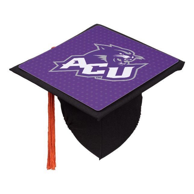 Abilene Christian University Polka Dot Pattern Graduation Cap Topper (Angled)