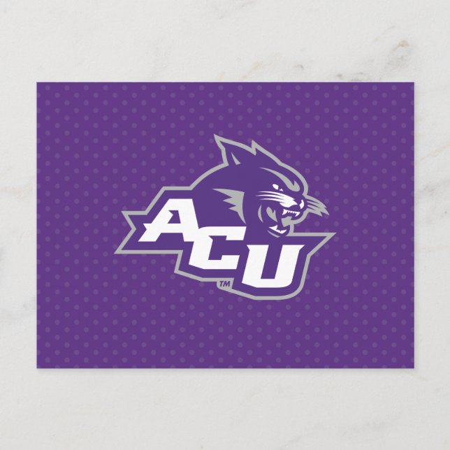 Abilene Christian University Polka Dot Pattern Invitation Postcard (Front)