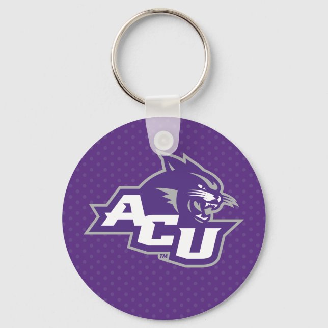 Abilene Christian University Polka Dot Pattern Keychain (Front)