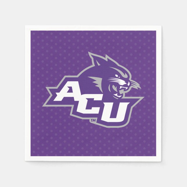Abilene Christian University Polka Dot Pattern Napkins (Front)