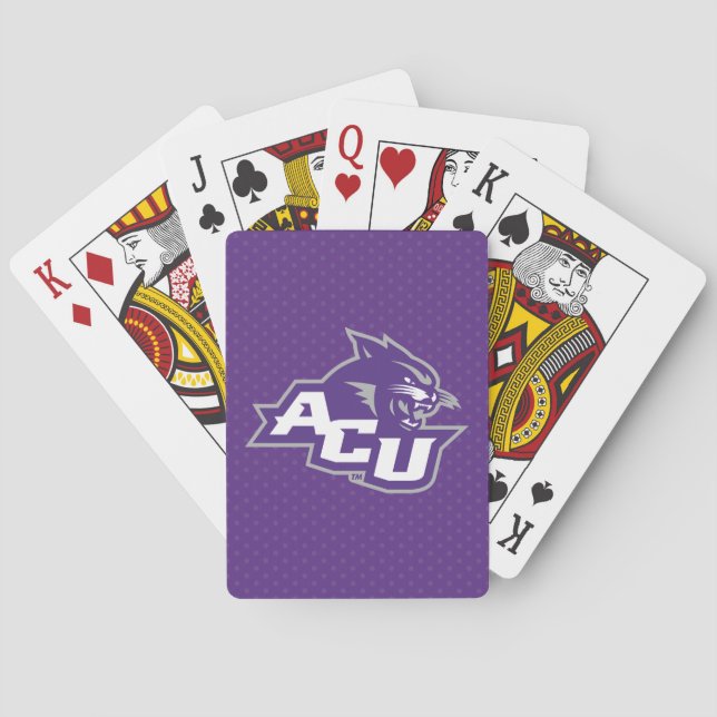 Abilene Christian University Polka Dot Pattern Poker Cards (Back)