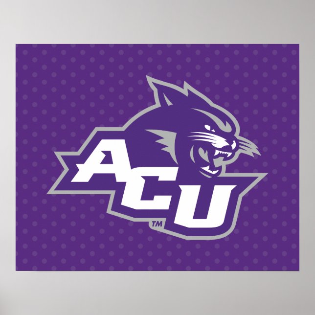 Abilene Christian University Polka Dot Pattern Poster (Front)