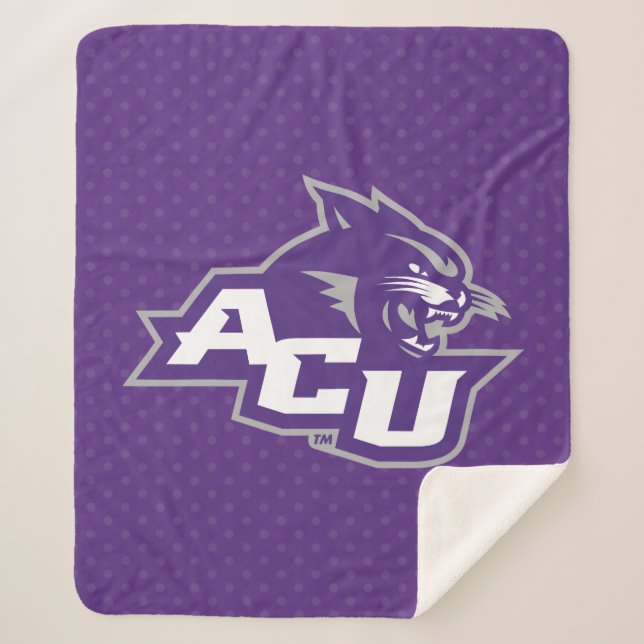 Abilene Christian University Polka Dot Pattern Sherpa Blanket (Front)