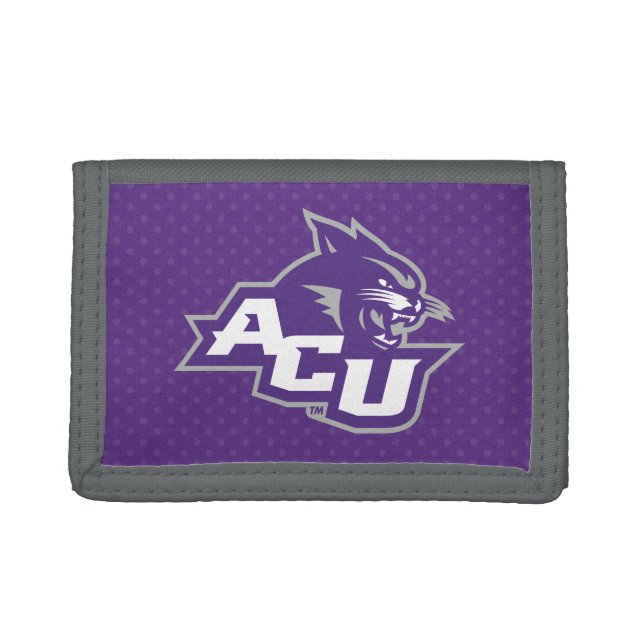 Abilene Christian University Polka Dot Pattern Trifold Wallet (Front)