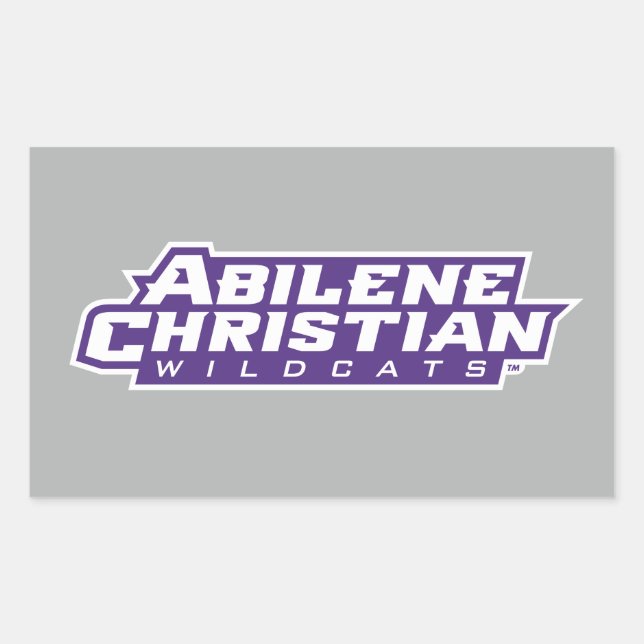 Abilene Christian Wildcats Rectangular Sticker (Front)