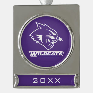 Abilene Christian Wildcats Vintage Silver Plated Banner Ornament