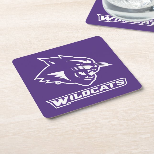 Abilene Christian Wildcats Vintage Square Paper Coaster (Angled)