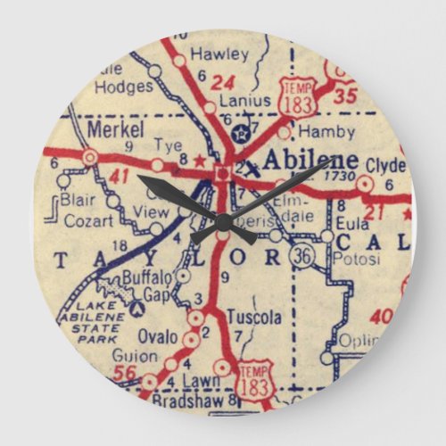 Abilene Texas 1941 Large Clock