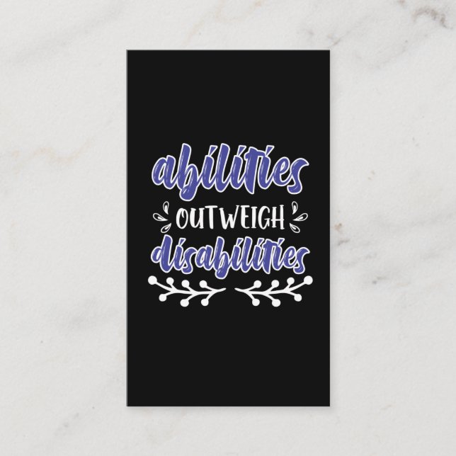 Abilities Awareness Special Education Teacher Business Card (Front)