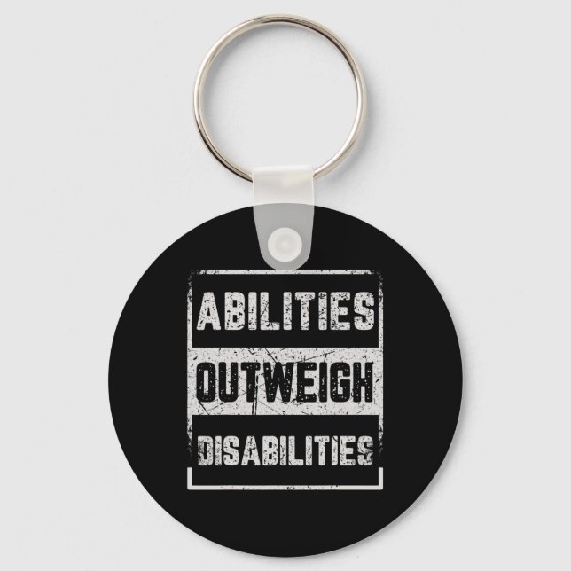 Abilities Outweigh Disabilities Autism Awareness D Keychain (Front)