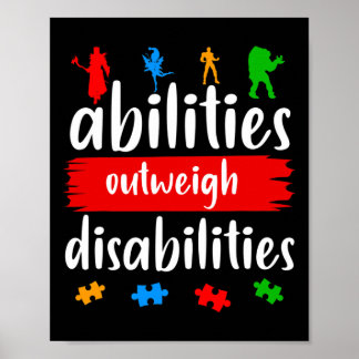 Abilities Outweigh Disabilities Autism Awareness  Poster