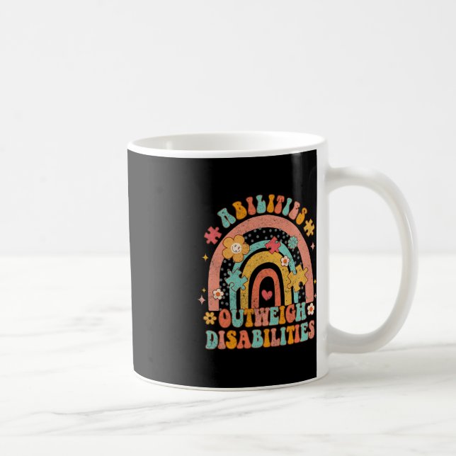 Abilities Outweigh Disabilities Groovy Rainbow SPE Coffee Mug (Right)
