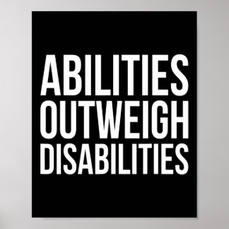 Abilities Outweights Disabilities Autism Awareness Poster