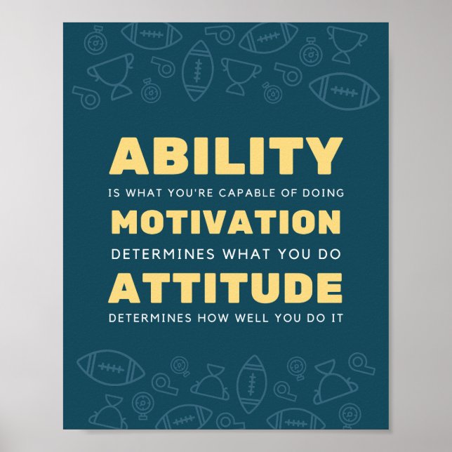 Ability, Motivation, Attitude Inspiration Poster (Front)