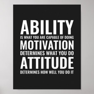 Ability Motivation & Attitude Motivational Quote Poster