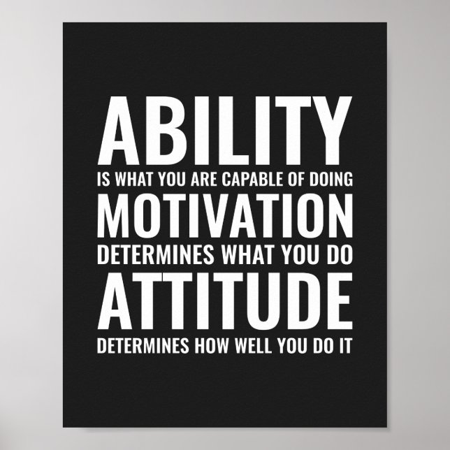 Ability Motivation & Attitude | Motivational Quote Poster (Front)