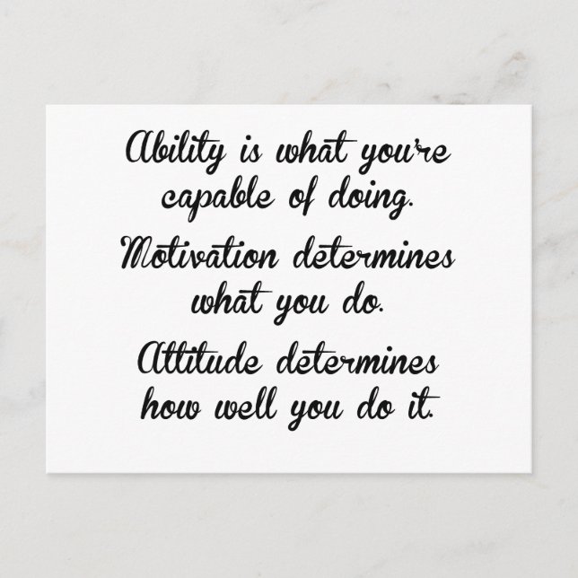 Ability Motivation Attitude Postcard (Front)