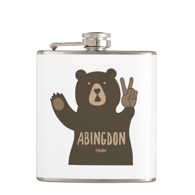 Abingdon Virginia Peace Bear Flask (Front)