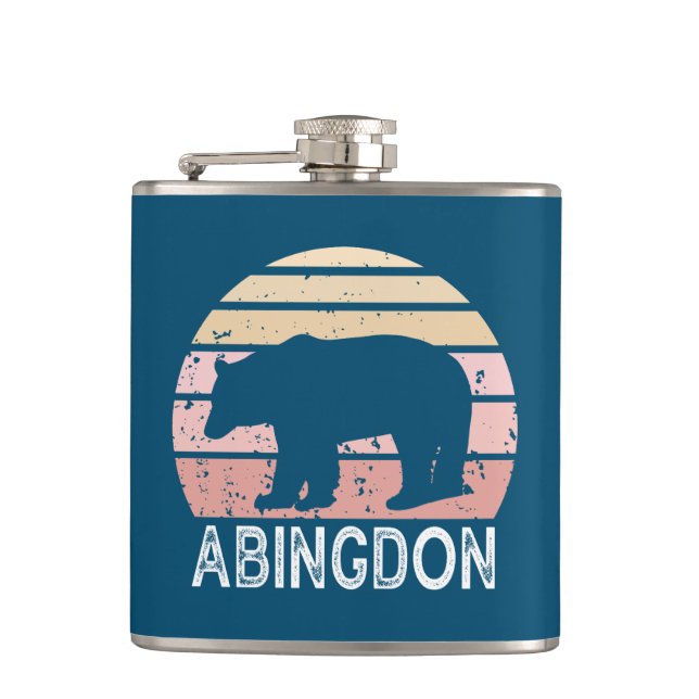 Abingdon Virginia Retro Bear Flask (Front)