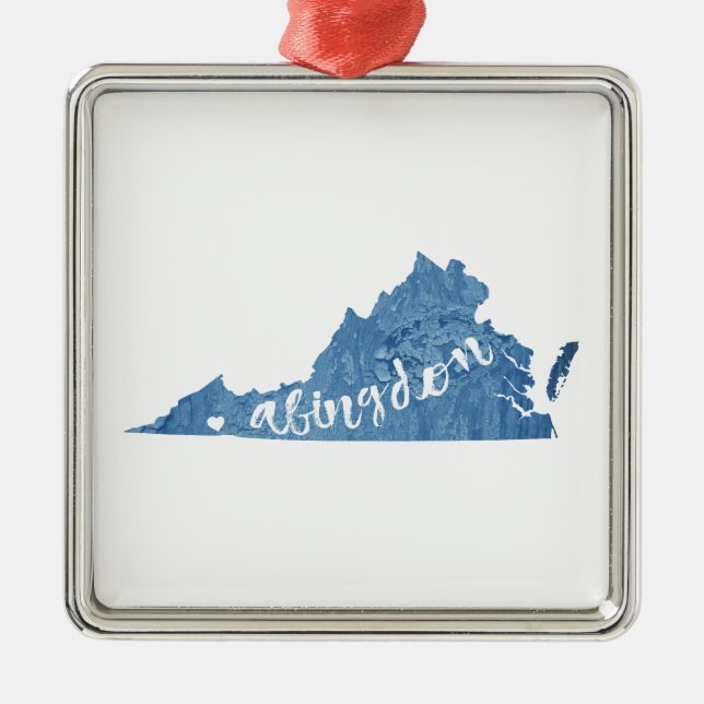 Abingdon Virginia Wood Grain Metal Ornament (Front)