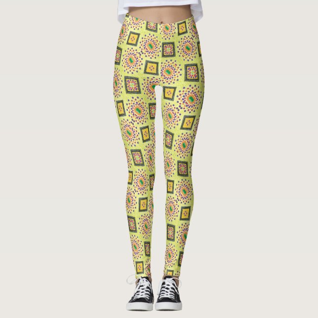 ABL - 0246 - Green Mandala - Leggings (Front)
