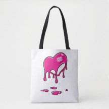 Able Abe Studios Candy drip heart shoulder tote