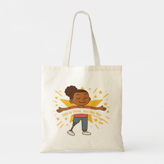 Able to Shine, Just like You Budget Tote Bag (Back)