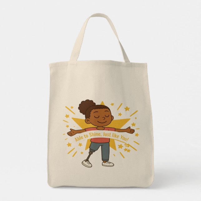 Able to Shine, Just like You Grocery Tote Bag (Back)