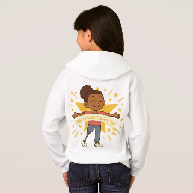 Able to Shine, Just like You Kids Pullover Hoodie (Back Full)