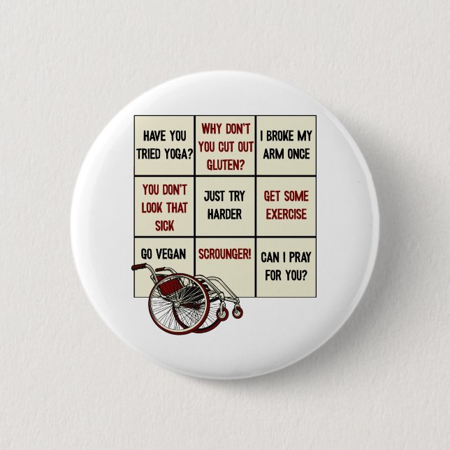 Ableism bingo disability humor! For disabled peopl Button (Front)