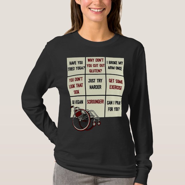 Ableism Bingo Disability Humor For Disabled People T-Shirt (Front)