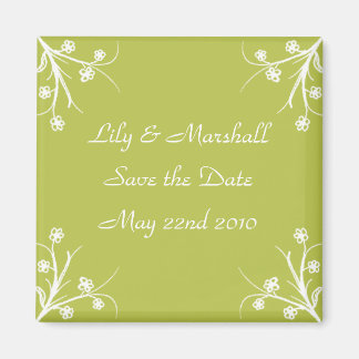 Abloom in Olive Save The Date Magnet