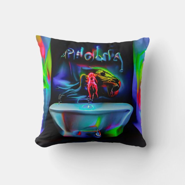 Ablutophobia 2 throw pillow (Front)