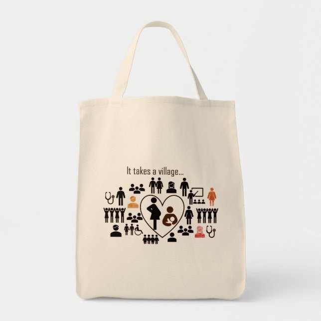 ABM It Takes a Village Grocery Tote Bag (Front)