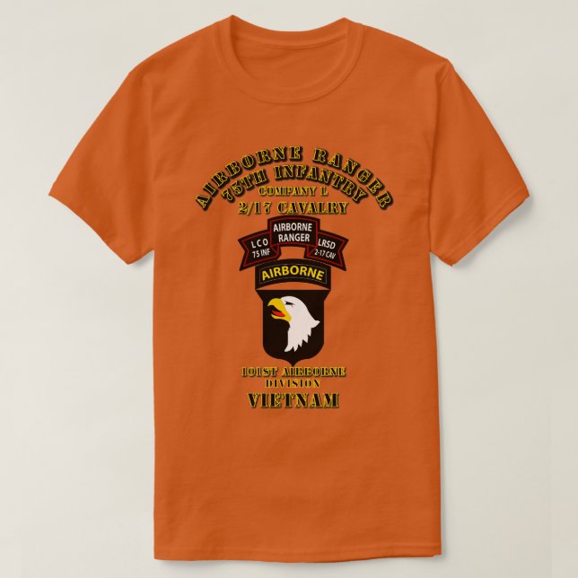 Abn Rgr 2 17 Cav 101Abn Div Vietnam T-Shirt (Design Front)