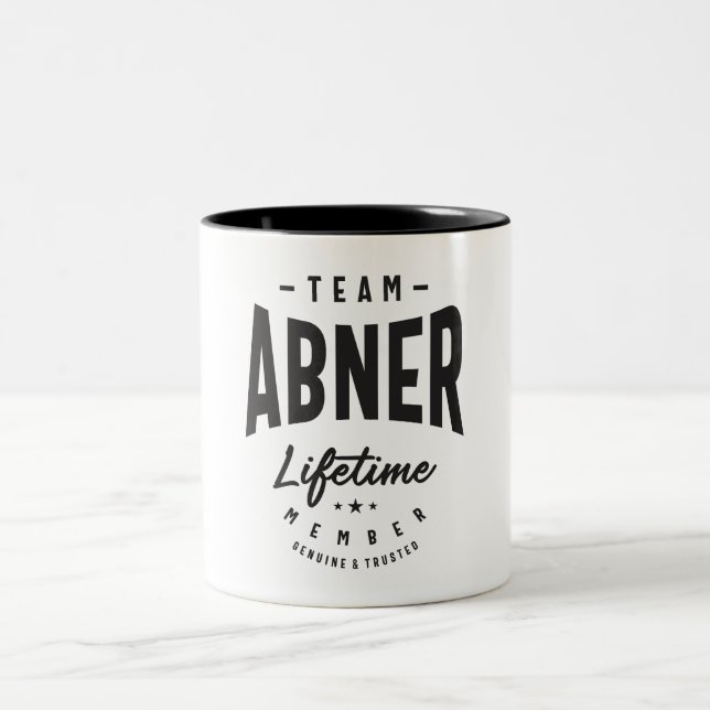 Abner Lifetime Member Personalized Name Abner Two-Tone Coffee Mug (Center)