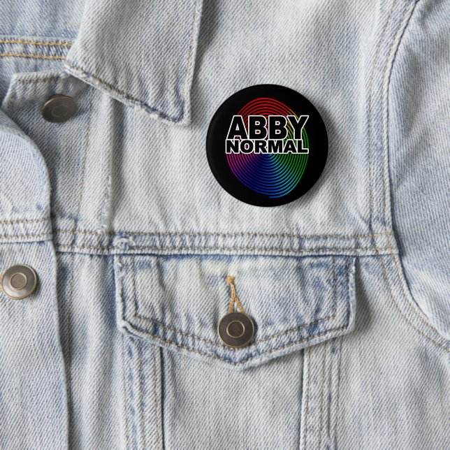 Abnormal Abby Normal Colored Warped Spiral Crazy Button (In Situ)