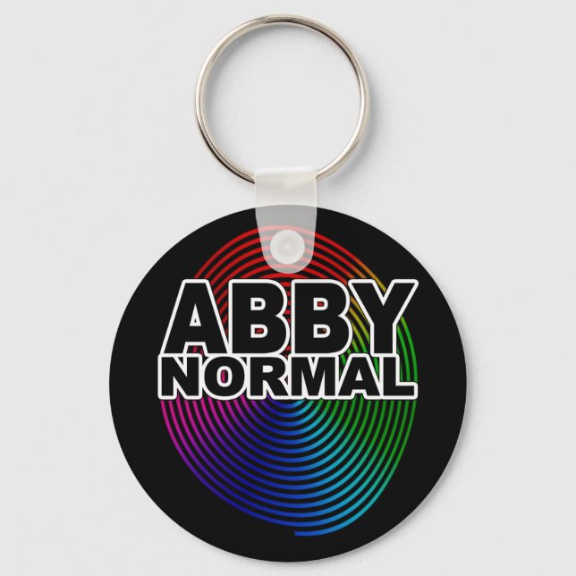 Abnormal Abby Normal Colored Warped Spiral Crazy Keychain (Front)