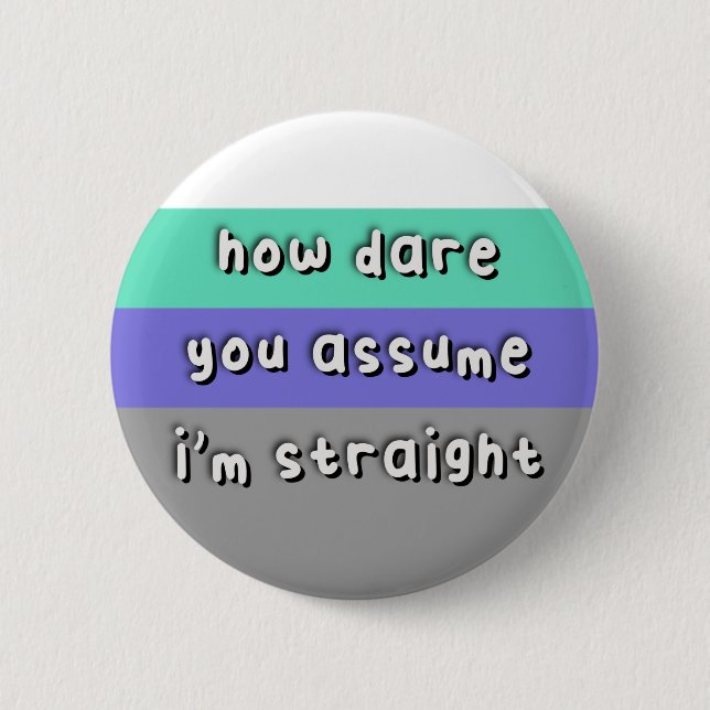 Abnosexual Pride - "How Dare You Assume" - LGBT Button (Front)