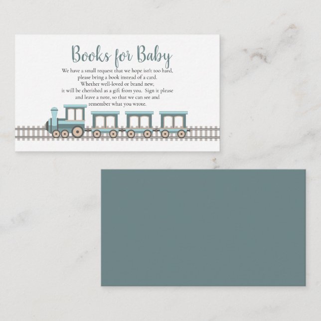 Aboard Baby Express Train Shower Books for Baby Enclosure Card (Front/Back)