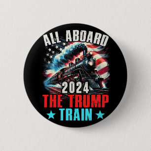 Aboard The Trump Train 2024 Trump 2024 Us American Button