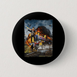 Aboard The Trump Train Funny Donald Trump 2024 Ele Button