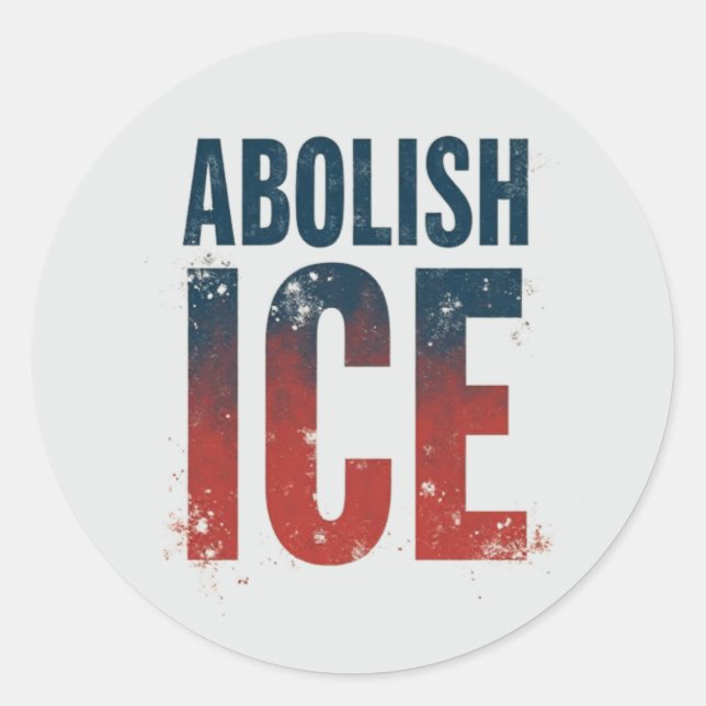 Abolish ICE American Flag Colors Classic Round Sticker (Front)